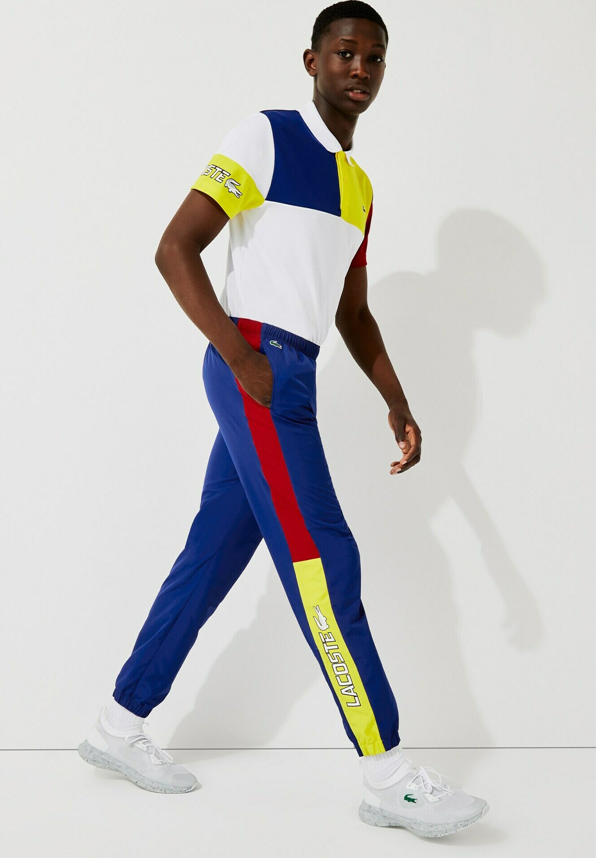 Survetement Lacoste Bleu Blanc Orange Mathématiques Survetement