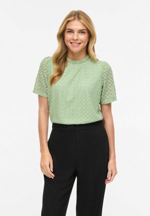 MIT KURZEN ARMELN VIMOKA STEHKRAGEN - Bluse - smoke green