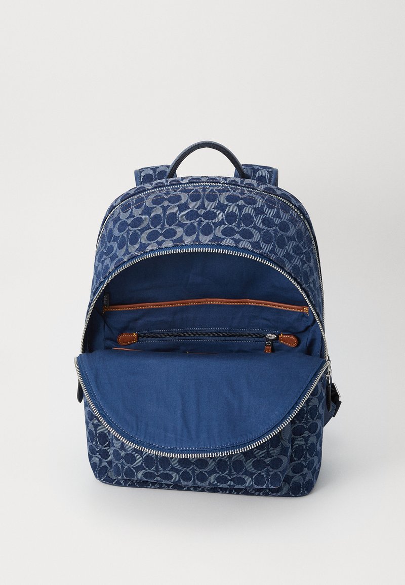 COACH CHARTER BACKPACK WITH SIGNATURE - Rucksack - deep blue/blue denim -  Zalando.co.uk