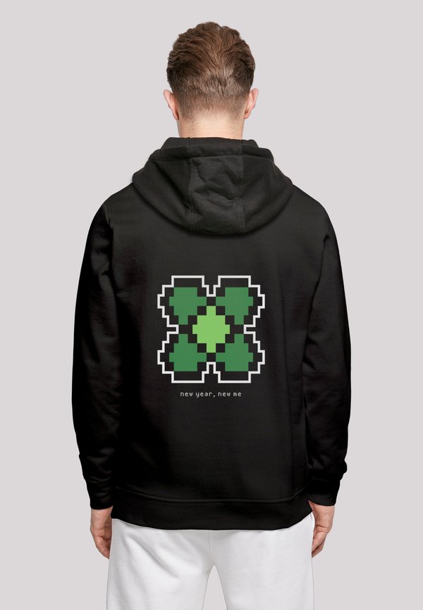 SILVESTER HAPPY NEW YEAR PIXEL KLEEBLATT - Kapuzenpullover