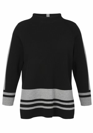 WEICHER FEIN BICOLOR MIT KELCHKRAGEN - Trui - schwarz