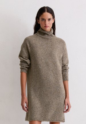 Gebreide jurk - shaded brown melange