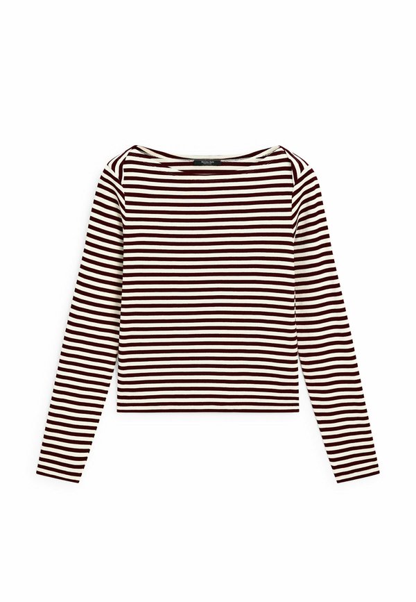 STRIPED  WITH CROSSOVER SHOULDER DETAIL  - Long sleeved top - bordeaux3