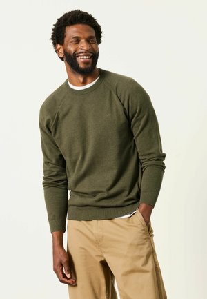 FatFace, CREW NECK KNITTED JUMPER - Strickpullover - khaki green