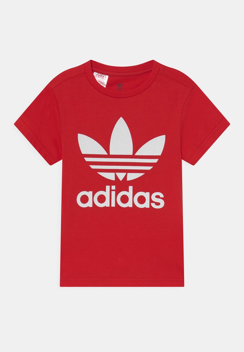 adidas Originals ADICOLOR TREFOIL - T-shirt estampada - vivid red/white