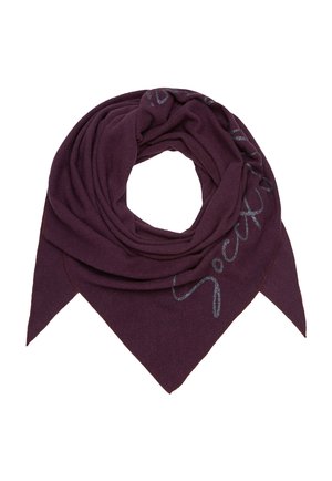 AUS  MIT GLITTER PRINT - Tuch - night plum