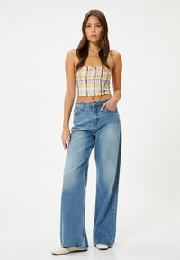 Koton Jewel Detail Strapless Blouse - Top - pink