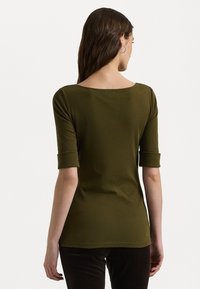 Lauren Ralph Lauren STRETCH COTTON BOATNECK TEE - Tricou basic - botanic green