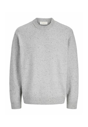 Jack & Jones, KNITTED PULLOVER PLAIN KNITTED PULLOVER - Maglione - light grey melange