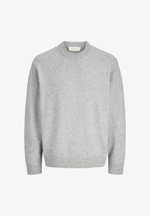 Jack & Jones, KNITTED PULLOVER PLAIN KNITTED PULLOVER - Maglione - light grey melange