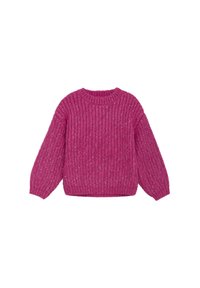 Minymo Stickad tröja - fuchsia fedora