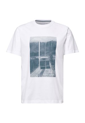 Street One MEN, T-SHIRT WITH ROUND NECK AND FOTOPRINT - T-shirt print - bright white
