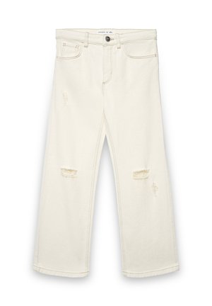 CON STRAPPI - Jeans a sigaretta - crema