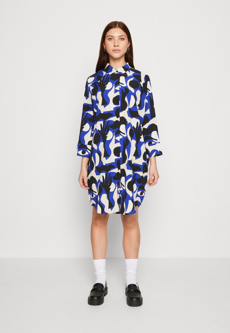 Monki Robe chemise blue/black/bleu ZALANDO.FR