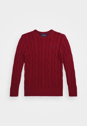 CABLE-KNIT COTTON SWEATER - Maglione - holiday red