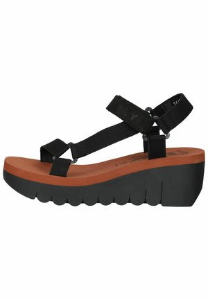 Sandalen met plateauzool - black