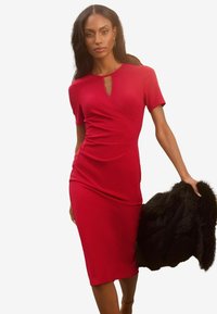 Lipsy KEYHOLE CROSS FRONT SHORTS SLEEVE  - Kotelomekko - red
