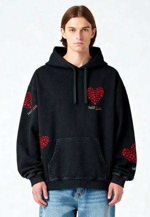 TOO SWEET PRINT VINTAGE HEAVYWEIGHT - Kapuzenpullover - black denim