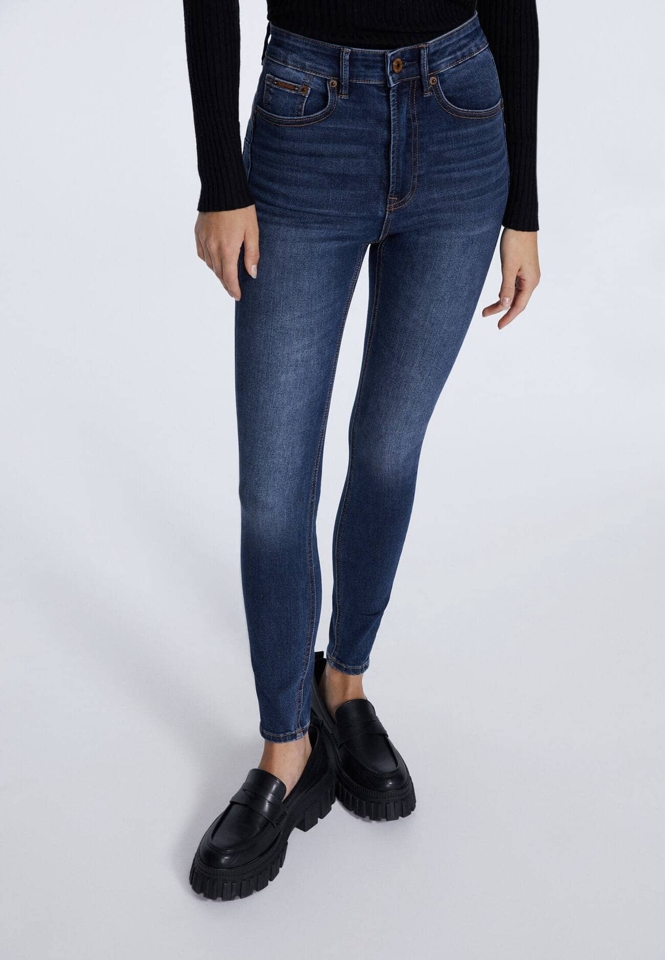 Stradivarius Jeans Skinny dark-blue denim/denim bleu foncé