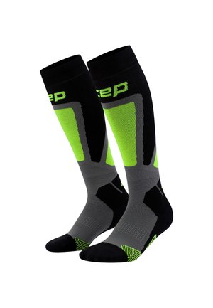 SKI COMPRESSION THERMO TALL - Kniestrümpfe - black lime