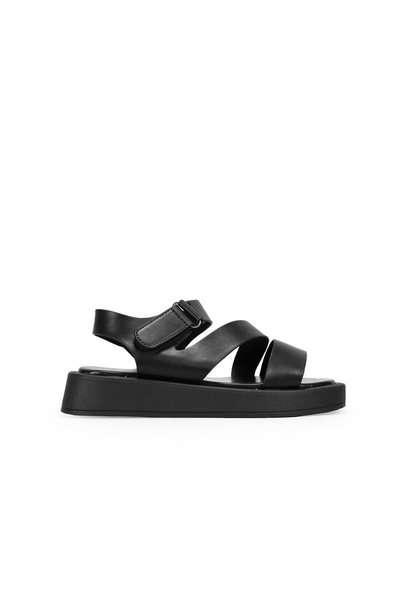 BOSANOVA Sandali Neri Piatti Donna Stile Bio - Modello 40530 DAY In Pelle Vegana, Senza Chiusura, Suola TPR Alta 2,5 Cm, Comodi E Freschi Per L'Estate - 4
