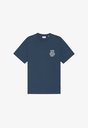 Les Deux, CERAMIC - Nyomott mintás póló - dark denim blue