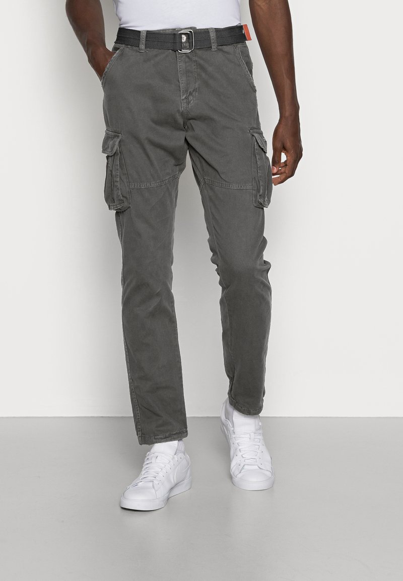 INDICODE JEANS WILLIAM Cargo trousers raven/mottled dark grey Zalando.co.uk