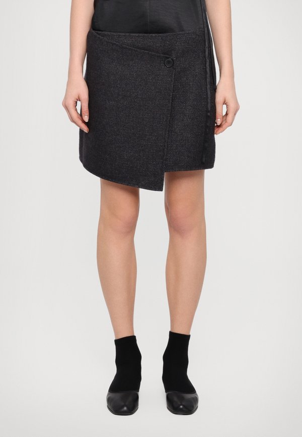 PATTI SKIRT - Mini skirt - coal melange
