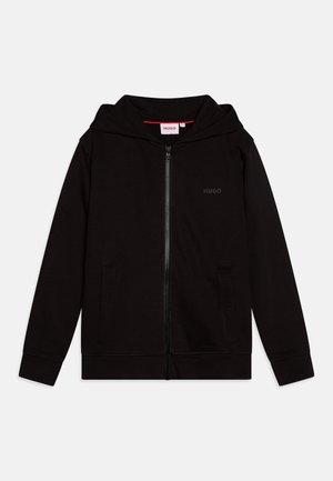HUGO Kids HOODED CARDIGAN UNISEX - Jaka ar rāvējslēdzēju - black