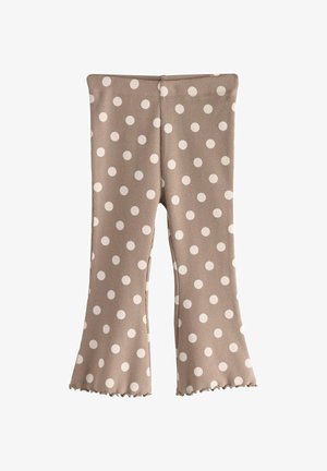 Next, REGULAR FIT - PRINTED RIBBED FLARE LEGGING - Broek - neutral cream spot