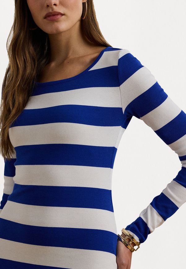 STRIPED COTTON BLEND RIBBED DRESS - Jersey dress3