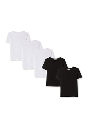 PACK OF 5 PLAIN - T-shirt basic - bianco/nero
