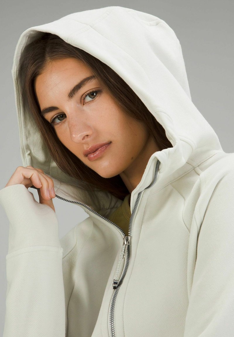 lululemon Scuba Full-Cropped - Zip-up sweatshirt - bone/white - Zalando.de