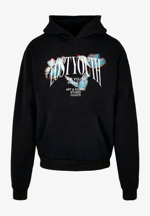 Kapucnis pulóver - black