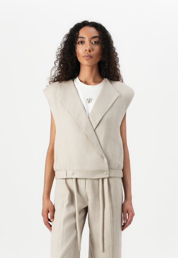 NATULI - Waistcoat - oyster gray