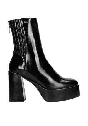 Enkellaarsjes met hoge hak - black