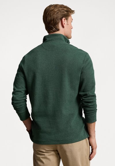 Polo Ralph Lauren ESTATE-RIB QUARTER-ZIP PULLOVER - Stickad tröja - scotch pine heather/barclay