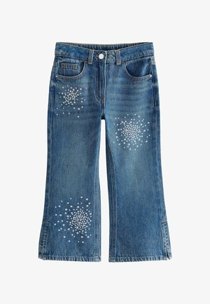 HEAT SEAL EMBELLISHED - Zvonové džínsy - mid blue denim