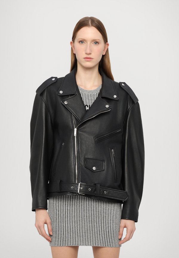 PUNK - Leather jacket - fantasia nero