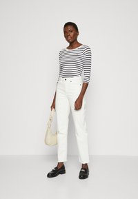 Tommy Hilfiger 1985 SLIM SLUB OPEN - Hosszú ujjú felső - breton ecru/desert sky
