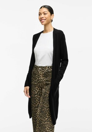 VILA, KNITTED CARDIGAN VIRIL LONG - Жилетка - black beauty