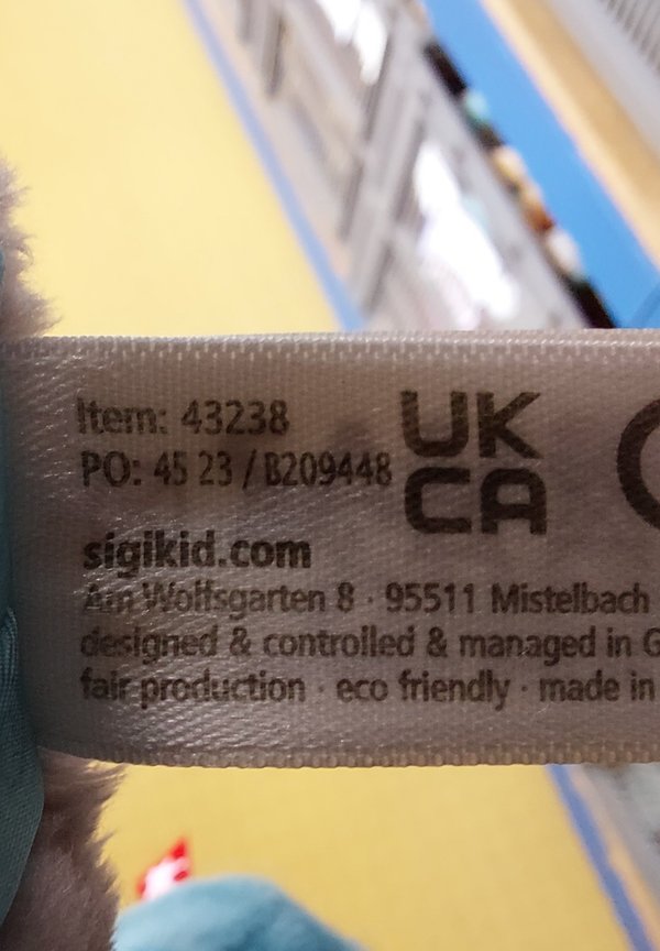 ESEL PATCHWORK SWEETY – Kuscheltier – grau blau