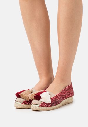 IXORA - Wedge sandals - blanco/rojo/beige