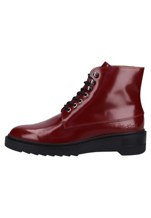 Lace-up ankle boots - dark red