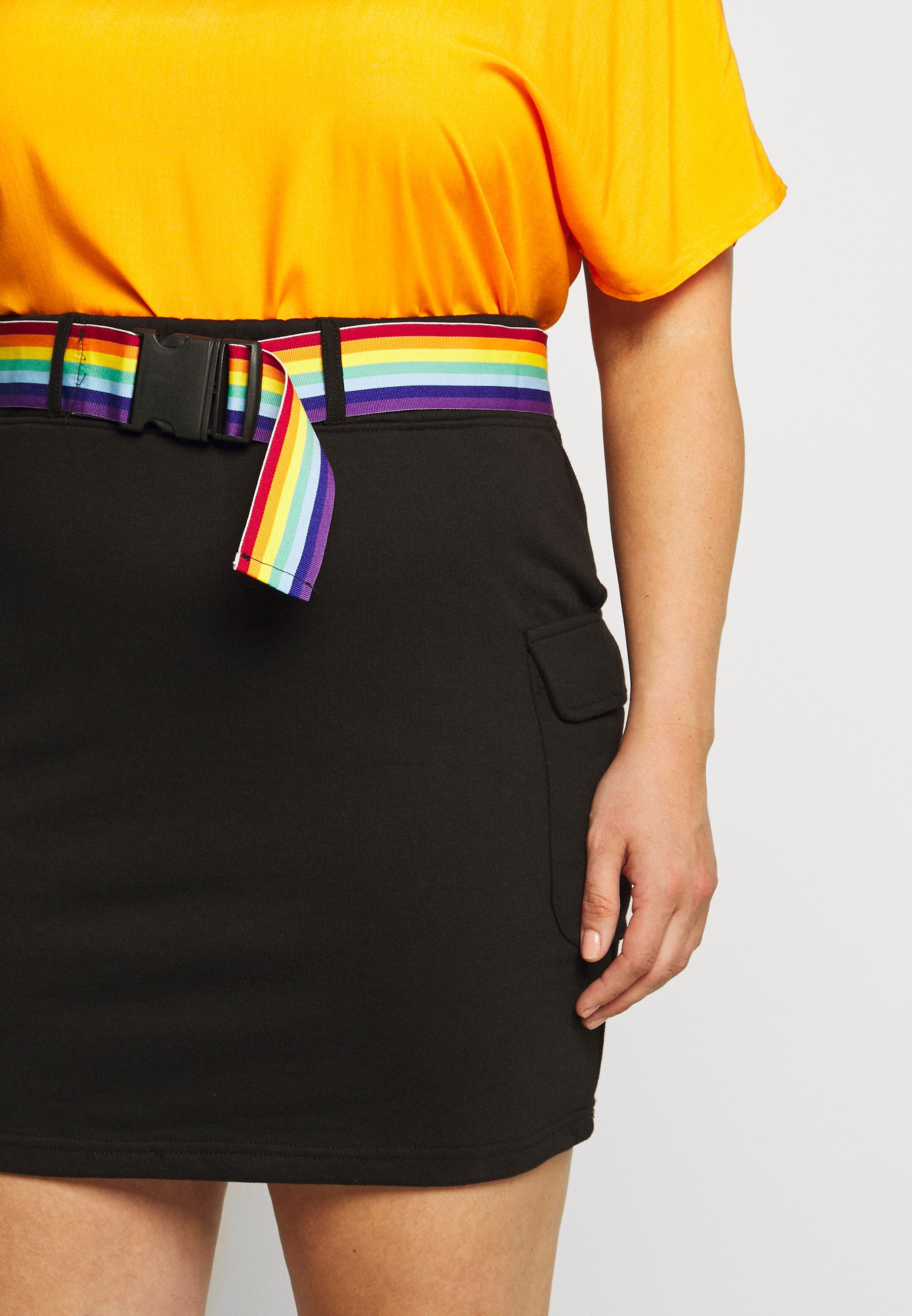 Missguided Plus PRIDE STRIPE BELTED SKIRT Blyantskjørt Missguided Plus PRIDE STRIPE BELTED SKIRT - Blyantskjørt - black