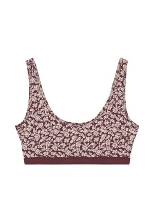Mauve-BH mit floralem Muster in Creme, mit breiten Schulterträgern und einem stabilen Unterband, aus weichem, dehnbarem Stoff gefertigt.