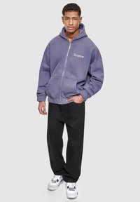Dropsize SUPER HEAVY BLANK ZIP - Zip-up sweatshirt - blue granite