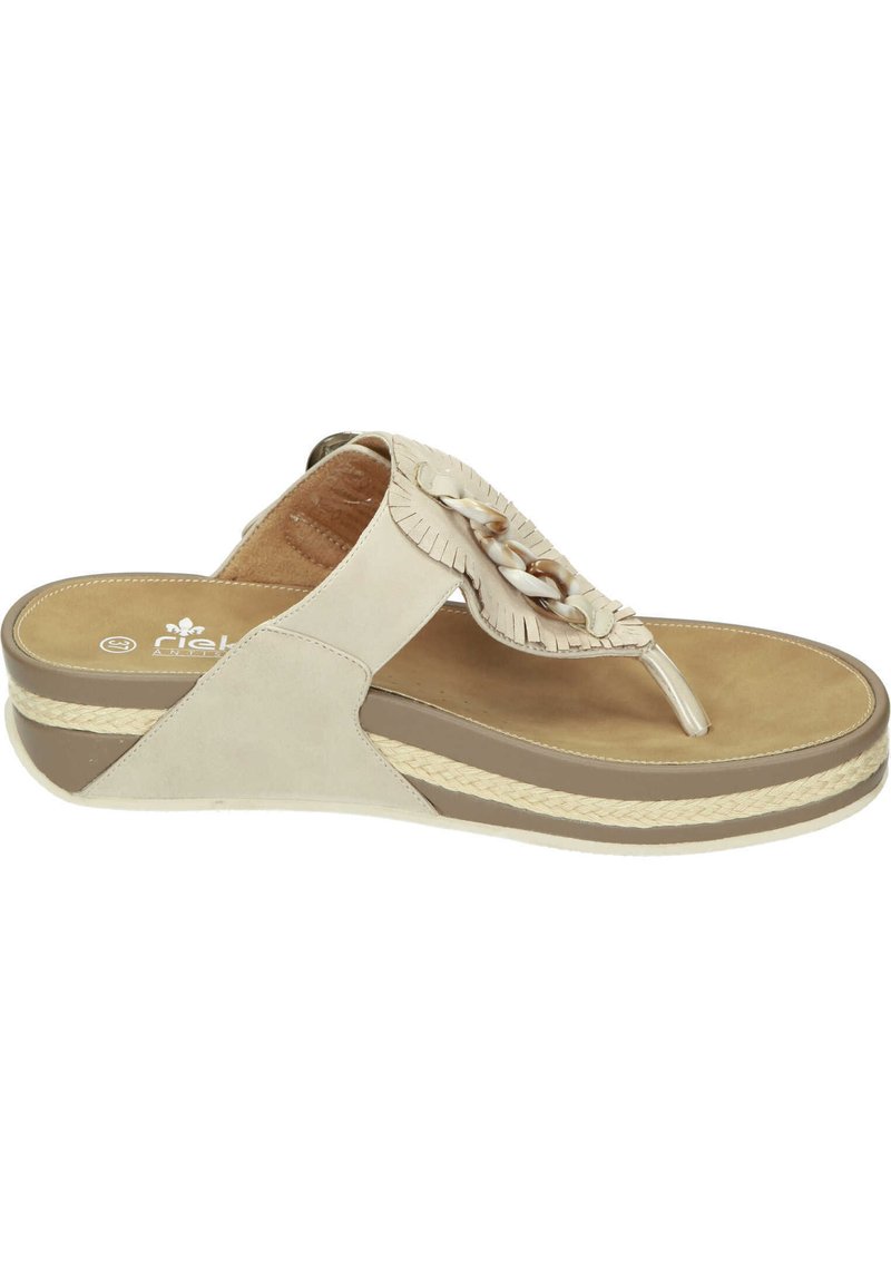Damen Flache Pantoletten | Rieker Pantolette hoch ginger/beige - DC95636 Damen Flache Pantoletten | Rieker Pantolette hoch ginger/beige - DC95636
