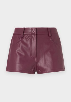 HIGH WAIST JEAN SHORT - Pantaloni scurți - plum