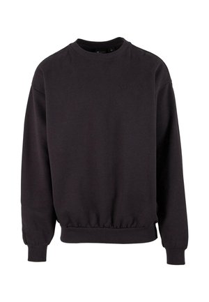 Schwarzer sweatshirt mit langen Ärmeln, gerippten Bündchen und Saum, Rundhalsausschnitt und dezent geprägtem "Colucci"-Logo auf der Brust.
